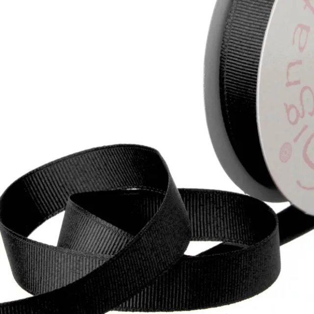 Ribbon Plain Grosgrain Black (15mmx20m)