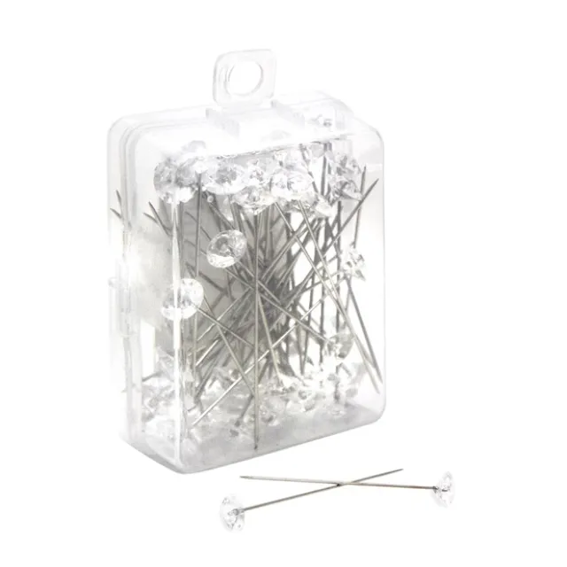 Diamond Head Pins Pack 100 Clear (6mm x 4cm)
