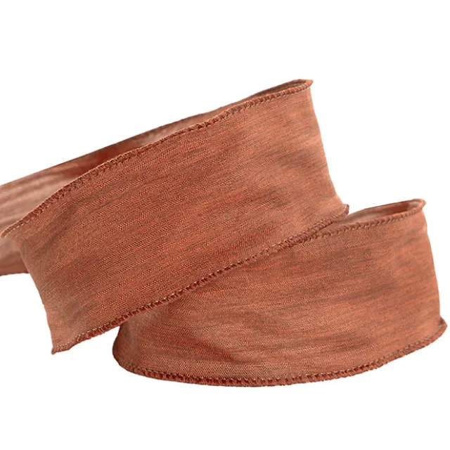 Ribbon Rustic Linen Wire Edge Burnt Sienna (60mmx20m)