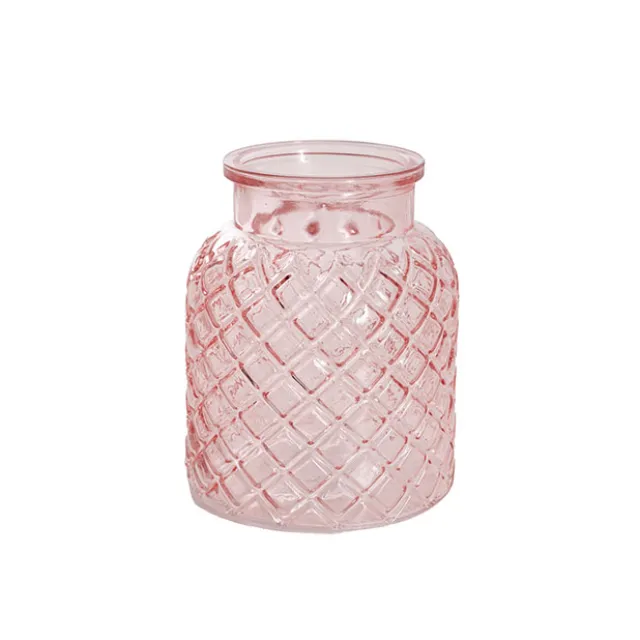 Glass Ann Bottle Vase Light Pink (14x16cmH)