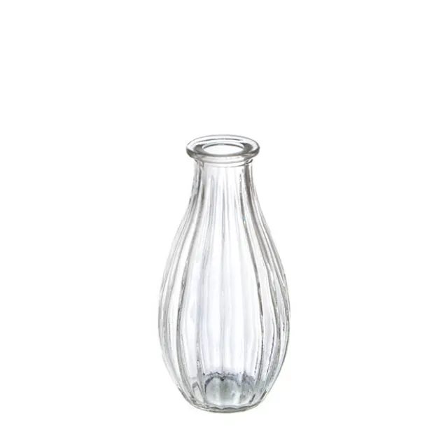 Glass Vintage Bottle Cafe Bud Vase Clear (7x14.5cmH) 220ml