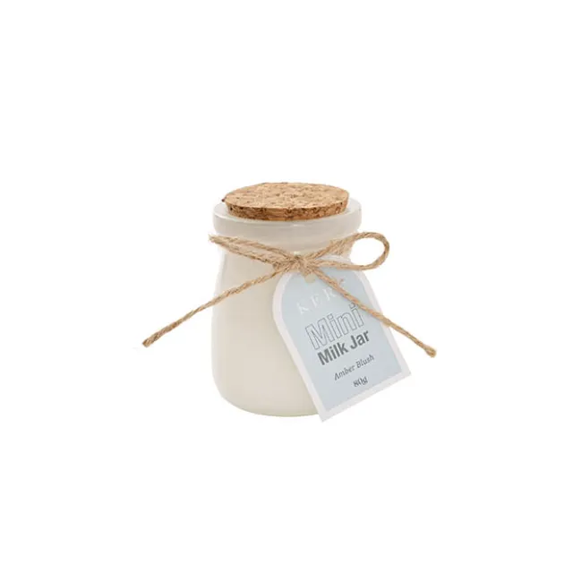 Scented Candle Mini Milk Jar Amber Blush (80g)