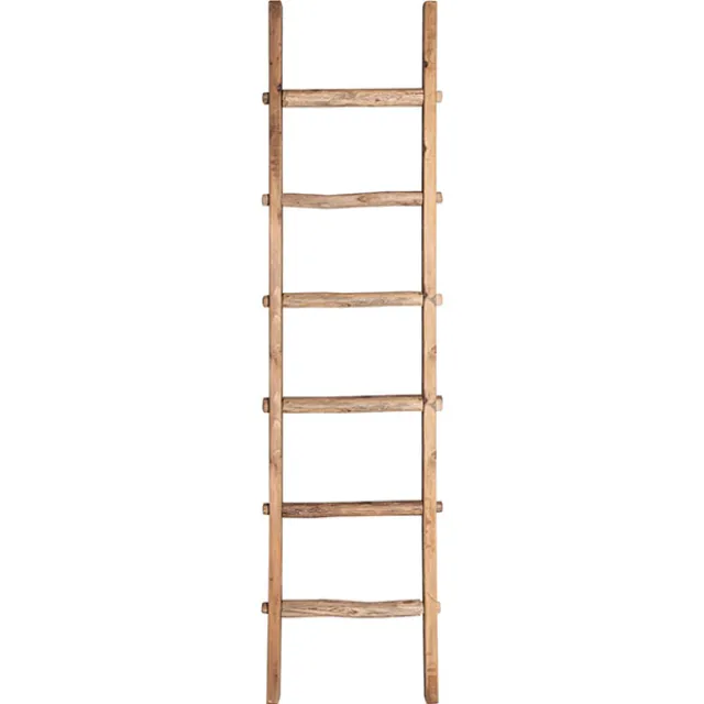 Decorative Wooden Ladder Washed Brown (48x5x193cmH)