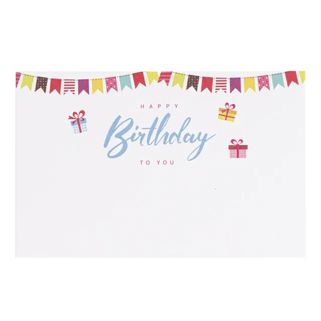 Cards White Happy Birthday to You Bunting (10x6.5cmH) Pk 50