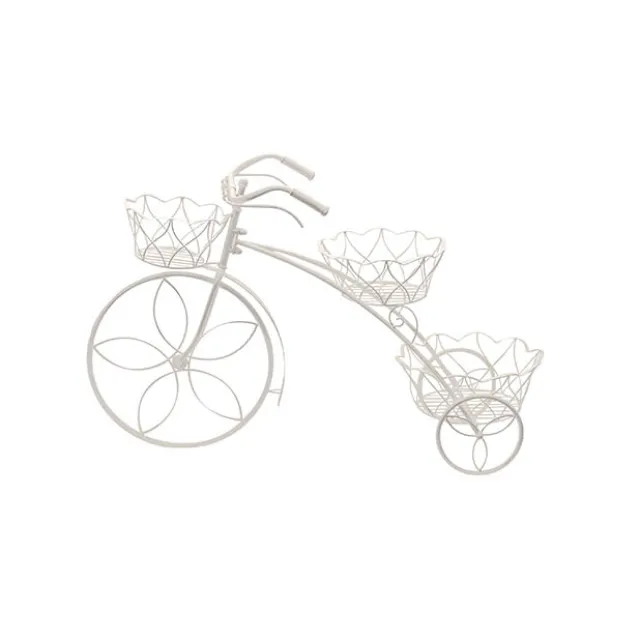 Decorative Bicycle Planter Shelf Display Stand White (62cmH)