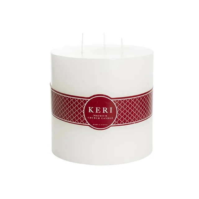 Pillar Candle 3 Wick 95Hr White (15x14.5cmH)