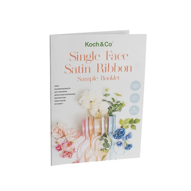 Single Face Satin Ribbon 15mm Sample Swatch Book (A4)