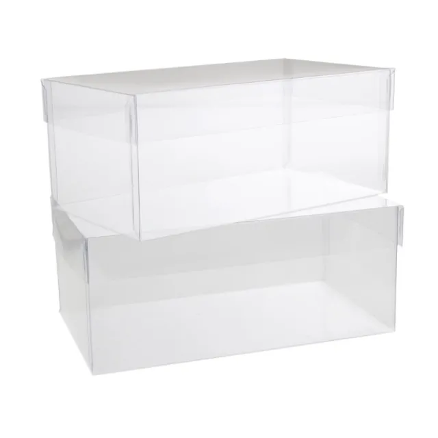 Cello Acetate PVC Corsage Box (10x18x8cmH) Rctang Pk 2 Clear