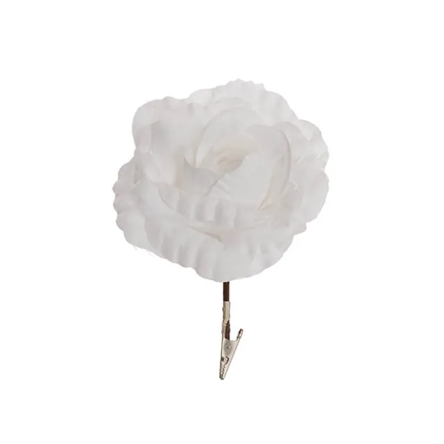Rose Head Clips Pack 6 White (9.5cmDx14cmH)