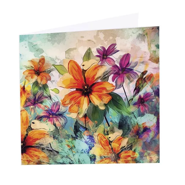 Nouvelle Gift Card & Envelope Golden Cosmos Pk25 (10x10cmH)