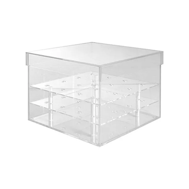 Acrylic 16 Rose Head Display Box with Lid (20x20x15cmH)