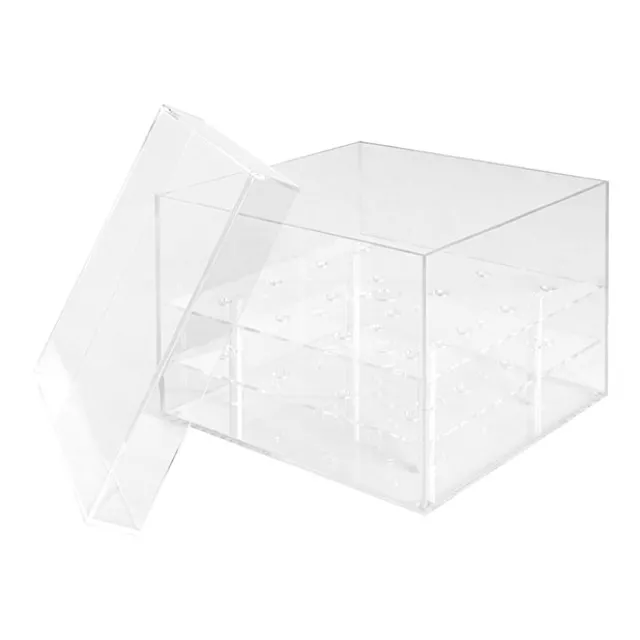 Acrylic 16 Rose Head Display Box with Lid (20x20x15cmH)