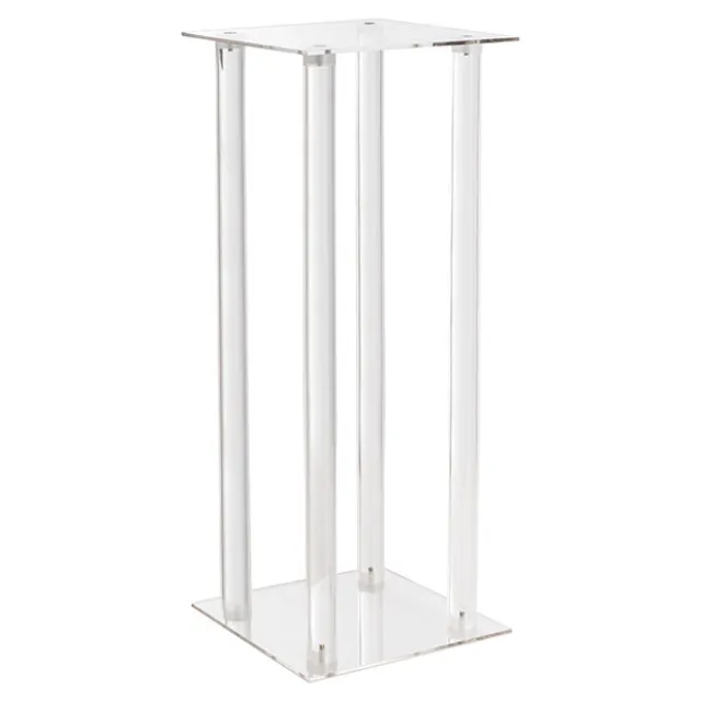 Acrylic Centrepiece Square Flower Stand Clear (30x30x90cmH)