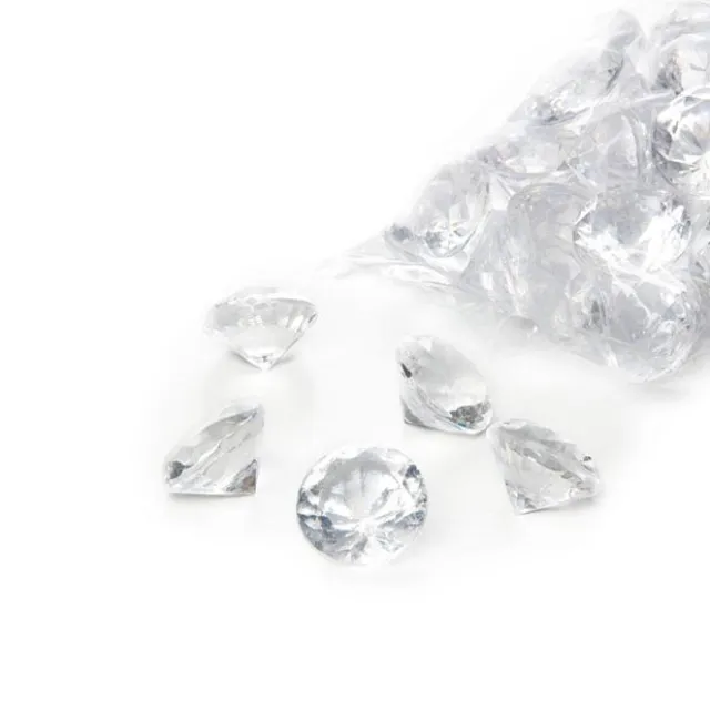 Acrylic Diamond Scatters 18mmD Small Clear (400g Bag)