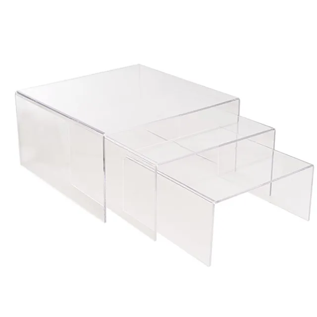 Acrylic Riser Square Set 3 5mm Clear (35x35cmx18cmH)