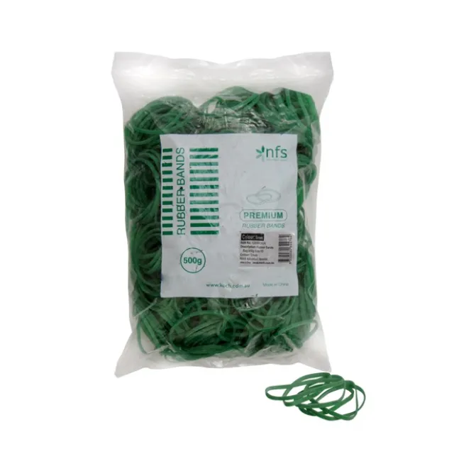 Rubber Bands Green Bag 500g Size 12 (42mmLx1.5mmW)