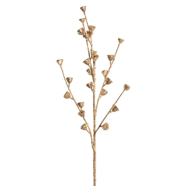 Artificial Eucalyptus Seed Pod Twig Spray Gold (86cmH)