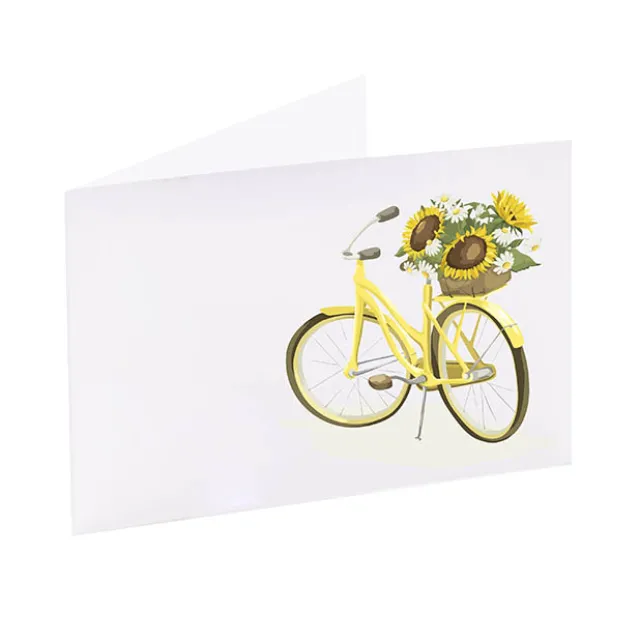 Artisan Gift Card & Envelope Yellow Bike Pk25 (10x6.5cmH)