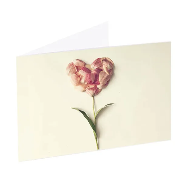 Artisan Gift Card & Envelope Heart Flower Pk25 (10x6.5cmH)