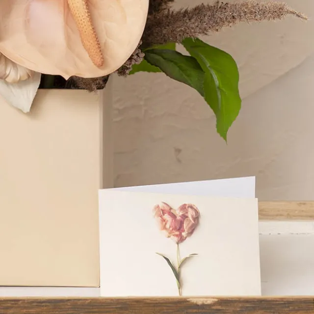 Artisan Gift Card & Envelope Heart Flower Pk25 (10x6.5cmH)