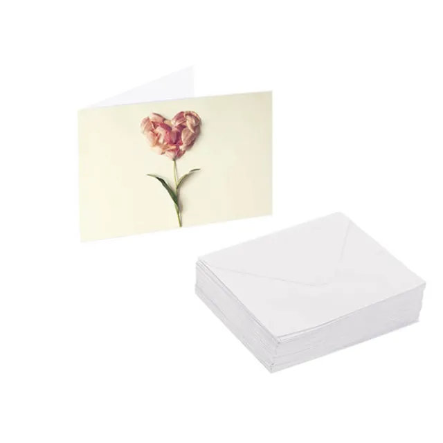 Artisan Gift Card & Envelope Heart Flower Pk25 (10x6.5cmH)