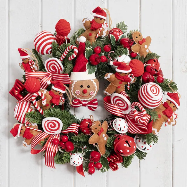 Assorted Candy w Striped Bow Pick Red (28cmH)