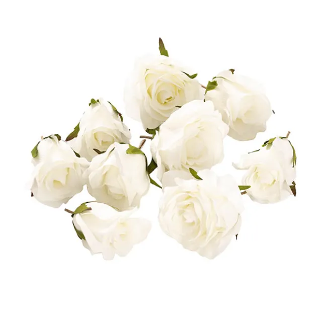 Rose Heads Loose Pack 9 White