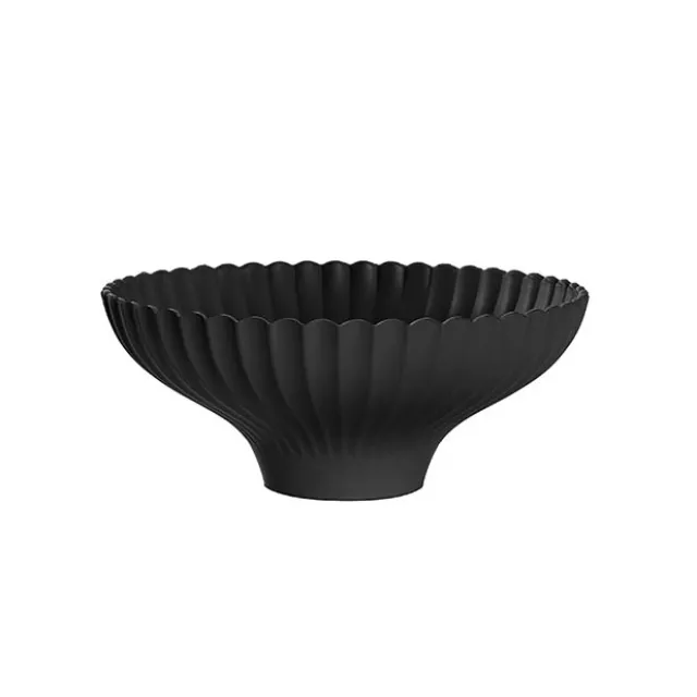 Scallop Bowl Matte Black (24cmDx10cmH)