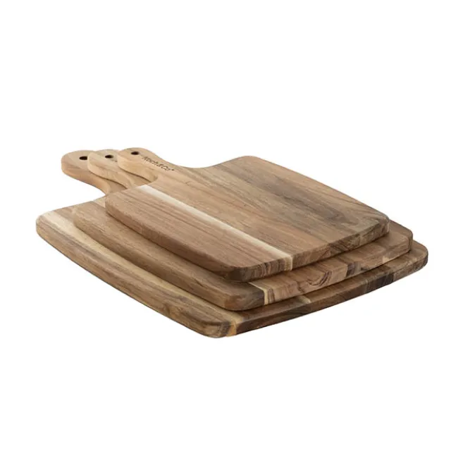Acacia Wood Serving & Cutting Board Set 3 Brown (45x28x5cm)