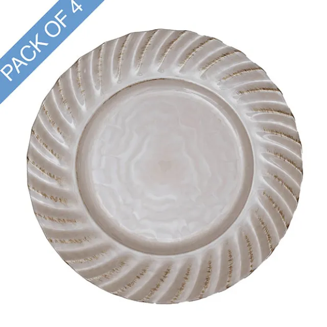 Swirl Edge Charger Plate Pack 4 Washed Pearl Pink (33cmD)