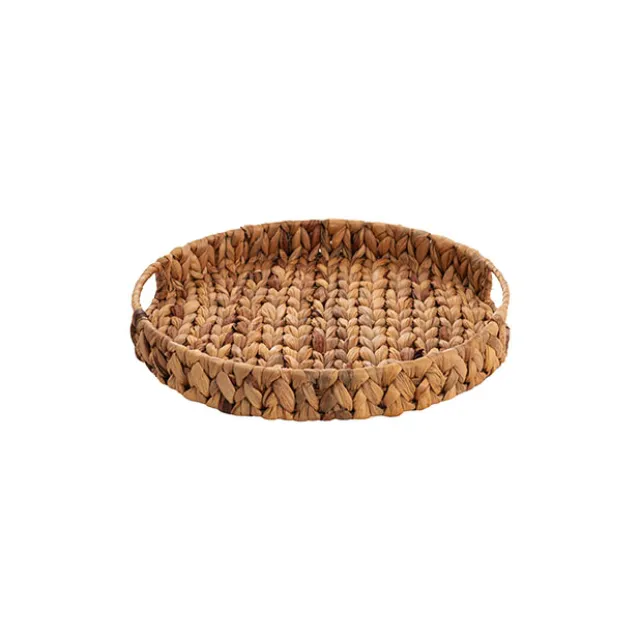 Bellagio Round Hyacinth Woven Tray Natural (35x35x5cm)
