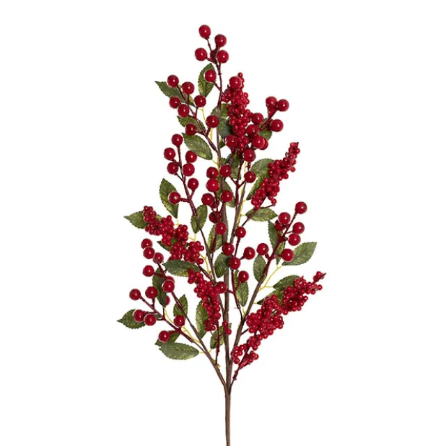 Berry Leaf Spray Red (67cmH)