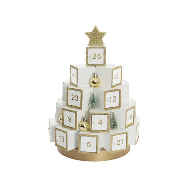 Christmas Advent Calendar Table Top Tree White (29cmDx30cmH)