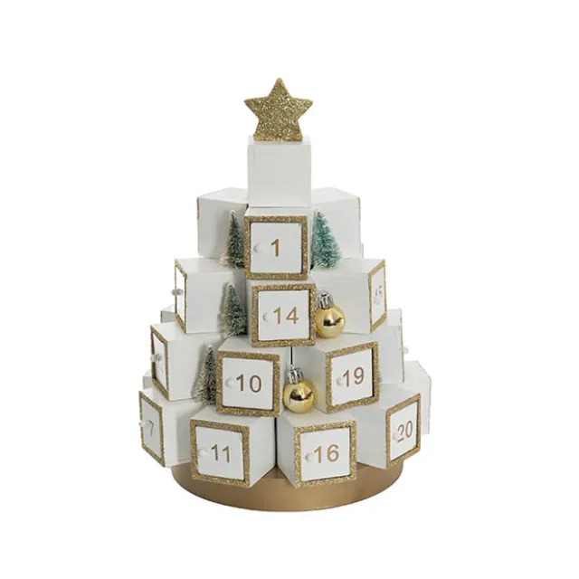 Christmas Advent Calendar Table Top Tree White (29cmDx30cmH)