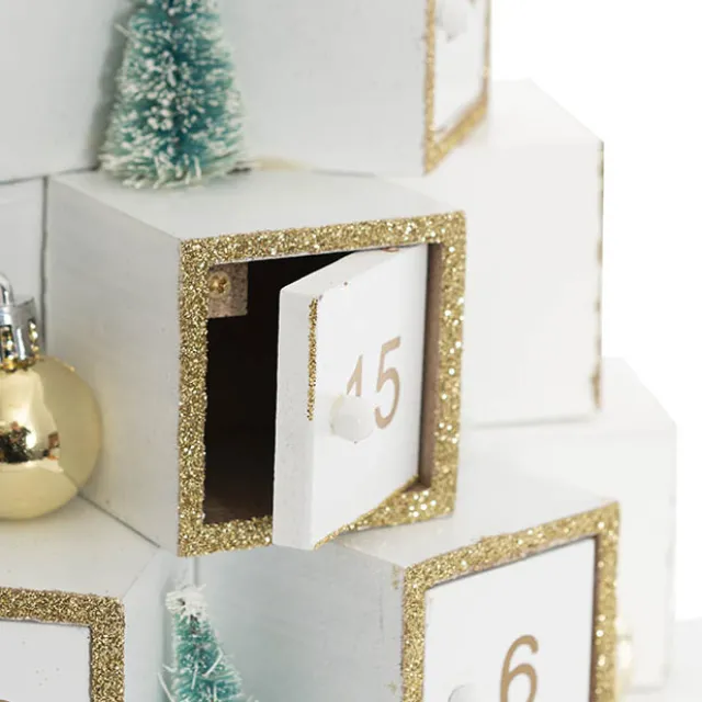 Christmas Advent Calendar Table Top Tree White (29cmDx30cmH)