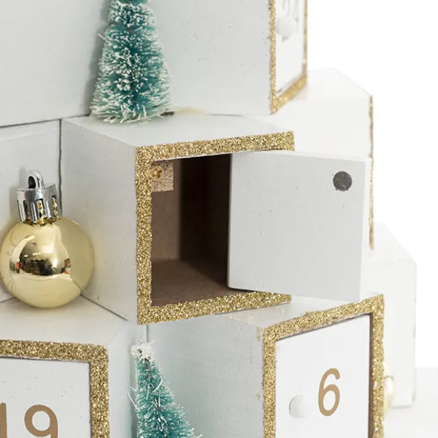 Christmas Advent Calendar Table Top Tree White (29cmDx30cmH)