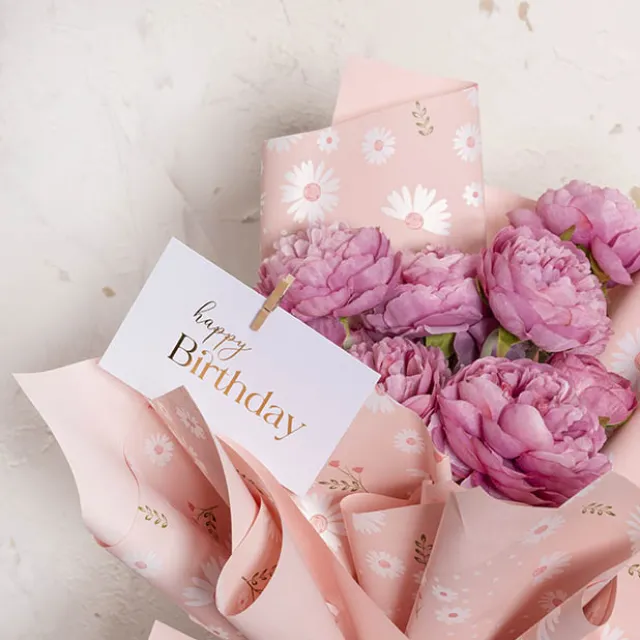 Gold Foil Card & Envelope Happy Birthday Pack 25 (10x6.5Hcm)