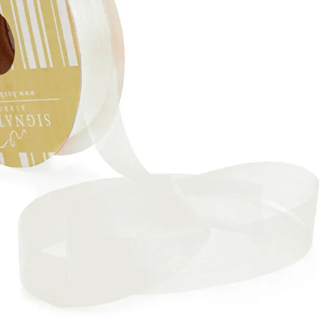 Bulk Organza Ribbon Cut Edge Cream (25mmx100m)