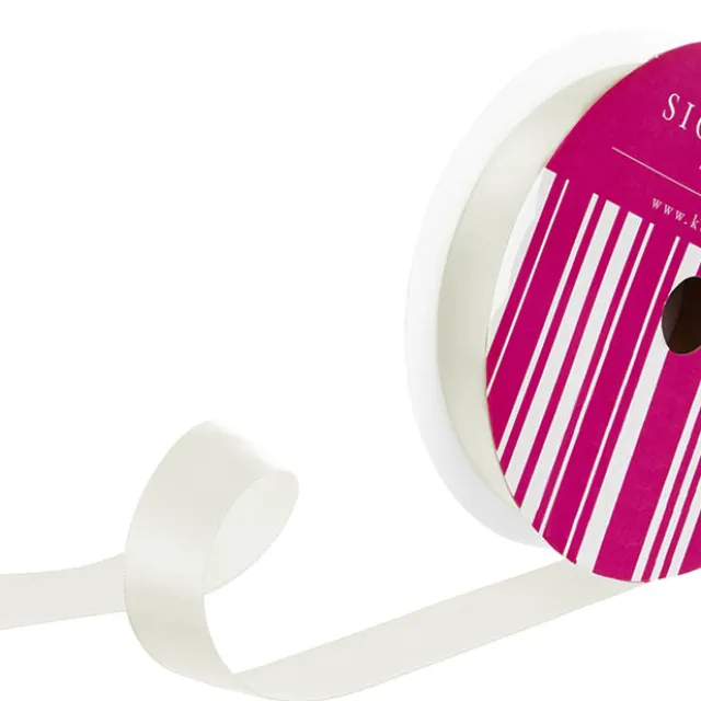 Bulk Ribbon Single Face Satin Bridal White (25mmx50m)