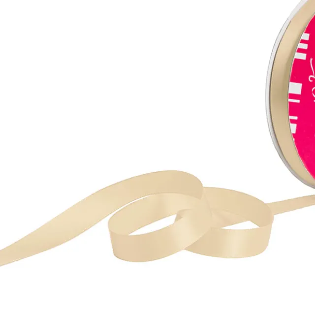 Bulk Ribbon Single Face Satin Ivory (15mmx50m)