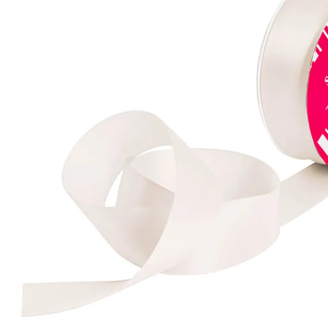 Bulk Ribbon Single Face Satin Bridal White (38mmx50m)