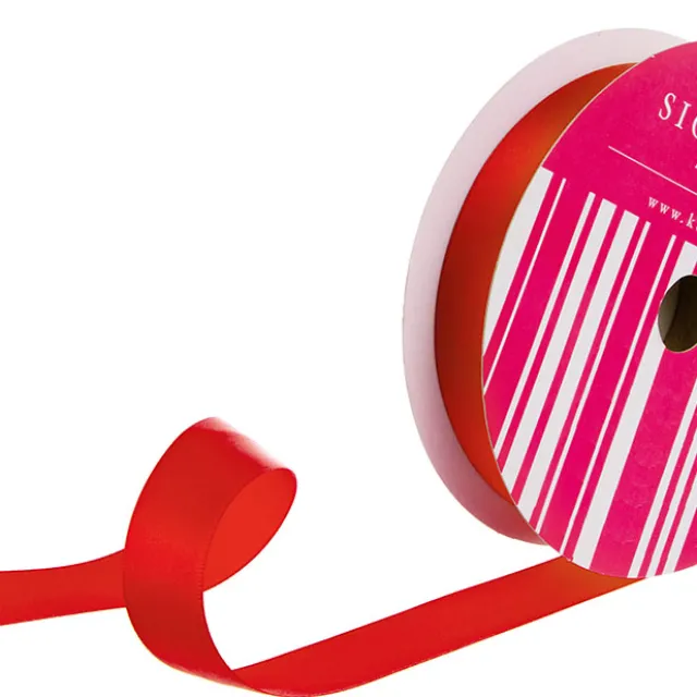 Bulk Ribbon Single Face Satin Red (25mmx50m)