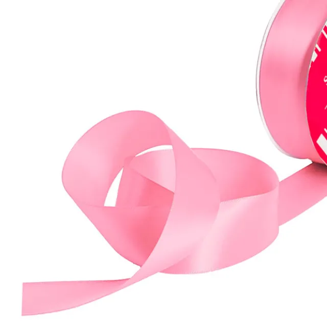 Bulk Ribbon Single Face Satin Mid Pink (38mmx50m)