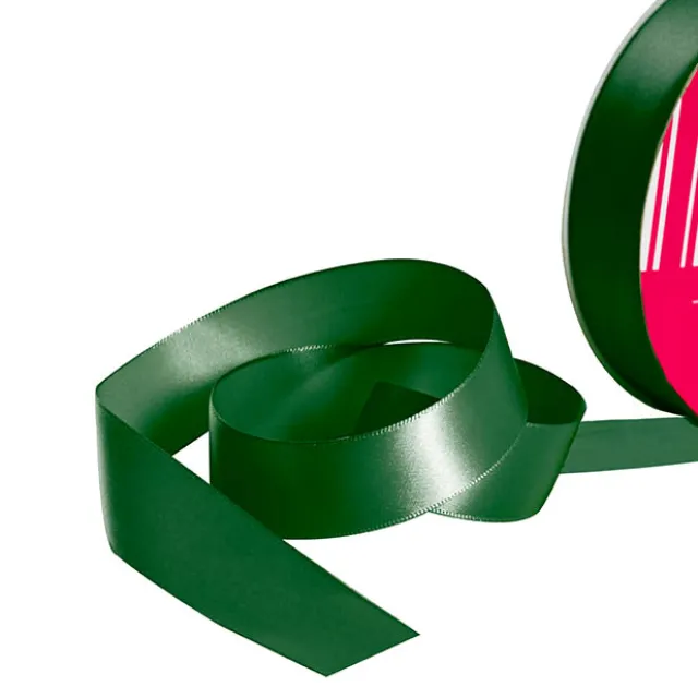 Bulk Ribbon Single Face Satin Hunter Green (25mmx50m)