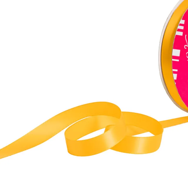 Bulk Ribbon Single Face Satin Mid Yellow (15mmx50m)