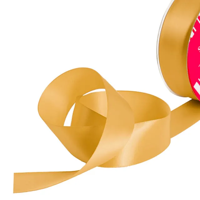 Bulk Ribbon Single Face Satin Gold (38mmx50m)