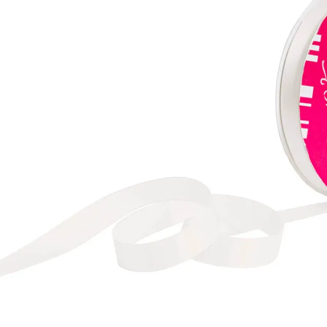 Bulk Ribbon Single Face Satin White (15mmx50m)