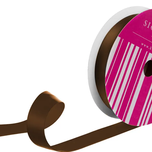 Bulk Ribbon Single Face Satin Chocolate (25mmx50m)