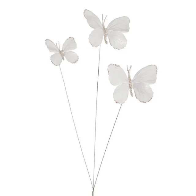 Butterfly Spray Elegant White (71cmH)