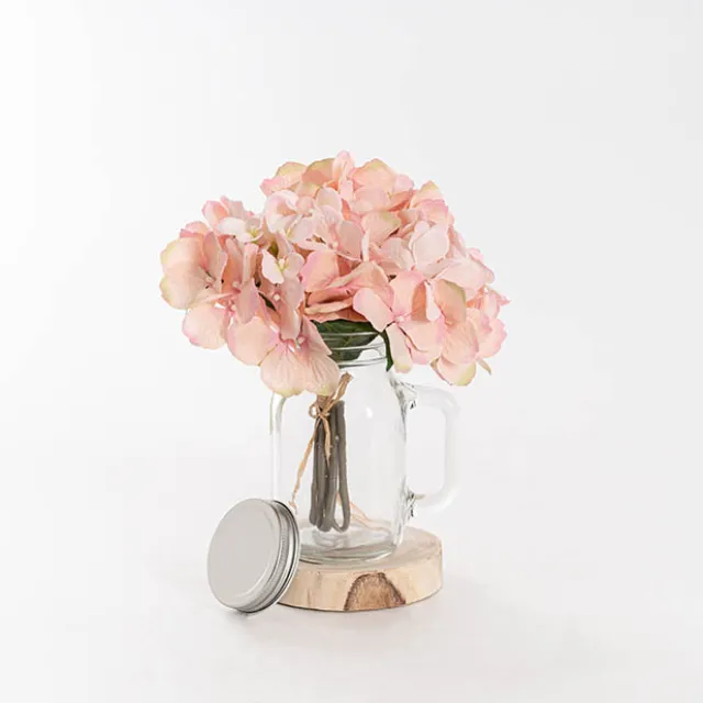 Glass Mason Jar Large with Handle and Lid Clear (13Dx15cmH)